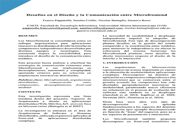 Desafíos en el Diseño y la Comunicación entre Microfrontend